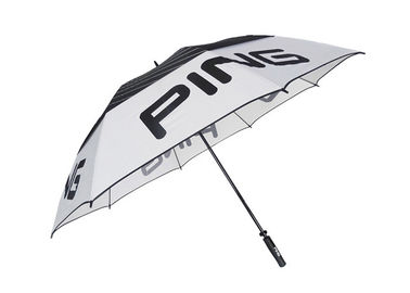Зонтиков гольфа людей рамка стеклоткани черных белых Виндпрооф облегченная