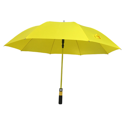 Зонтик гольфа размера желтого Pongee вала стеклоткани цвета большой для людей