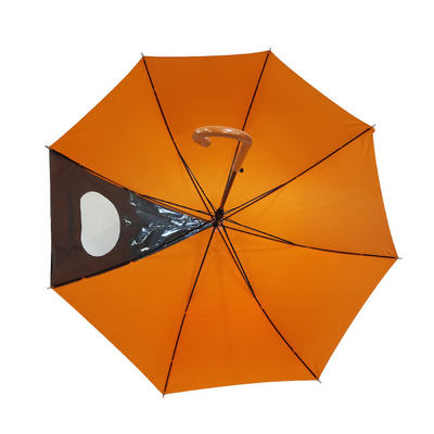 Дамы рамки металла ткани Pongee идут дождь цвет зонтика автоматический оранжевый