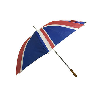 Зонтики гольфа ткани полиэстера Великобритании напечатанные флагом выдвиженческие