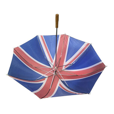Зонтики гольфа ткани полиэстера Великобритании напечатанные флагом выдвиженческие